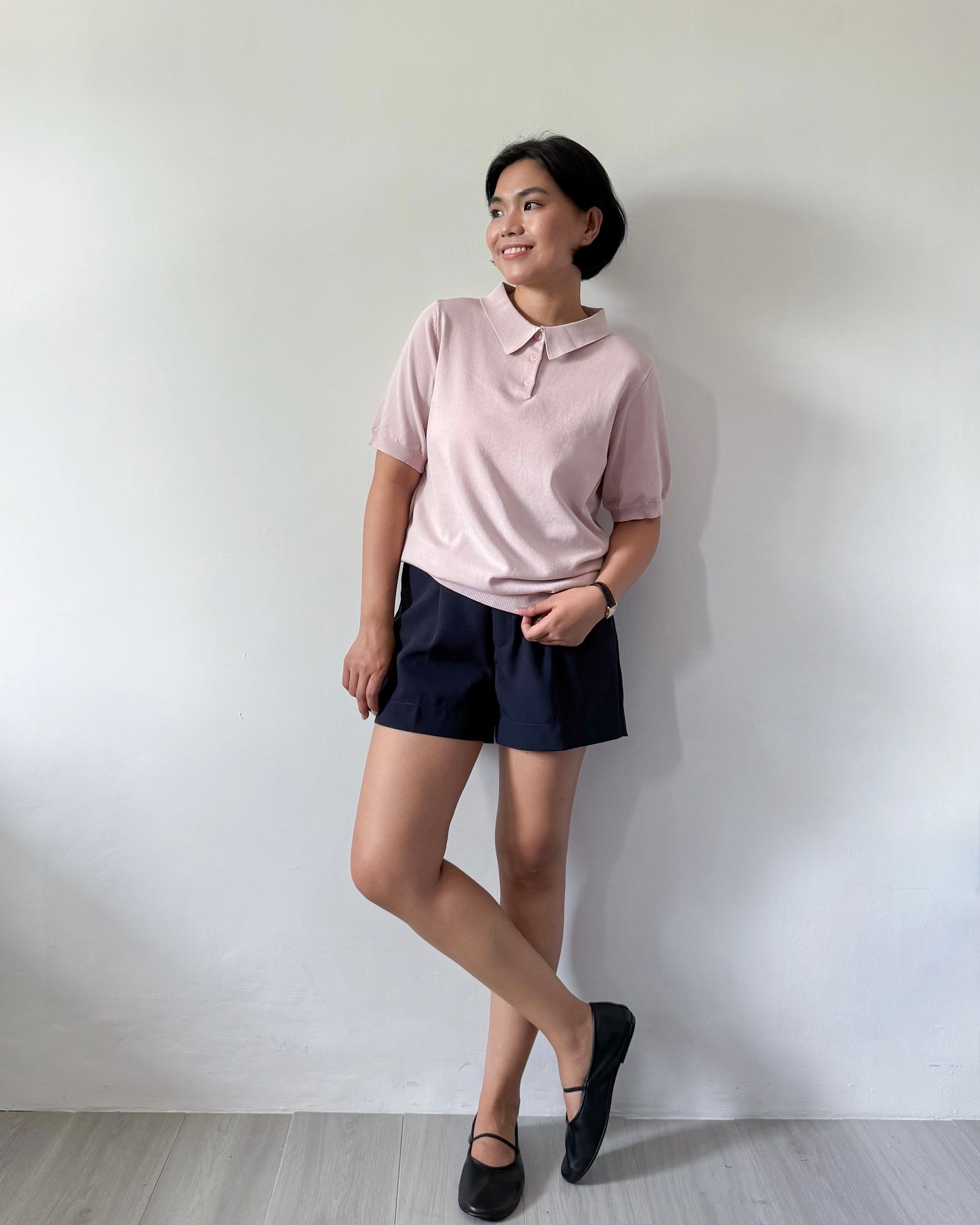 Juana Jersey Knit Banded Sleeve Polo Shirt