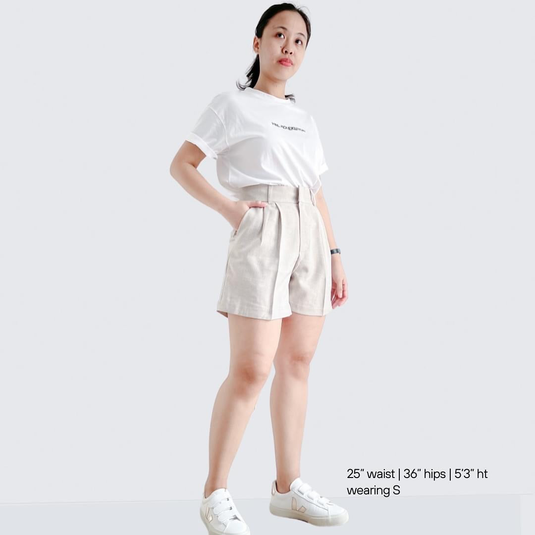 Ellie Linen Blend Pleated Shorts
