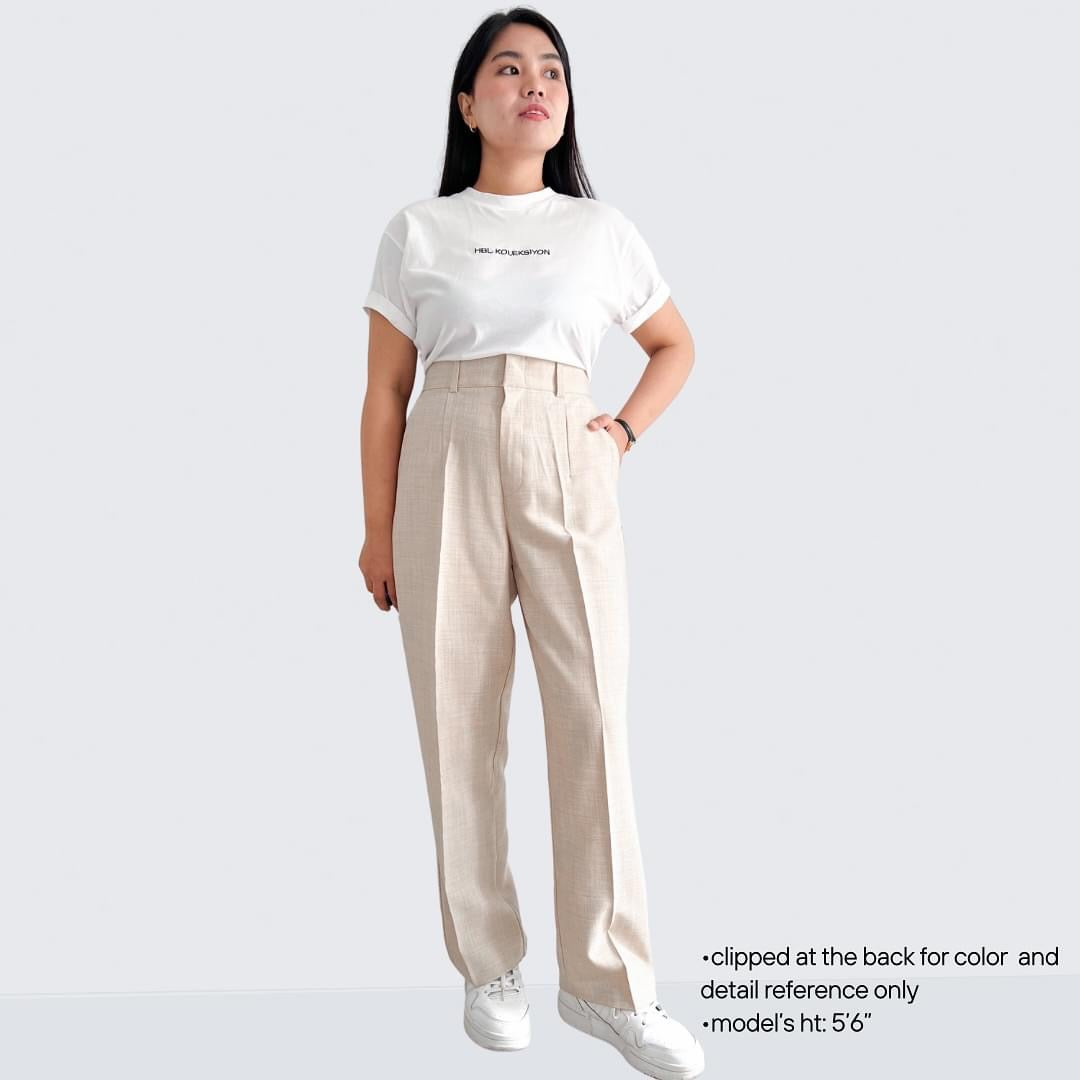 Isabela Linen Blend Straight Pants (Plus-size)