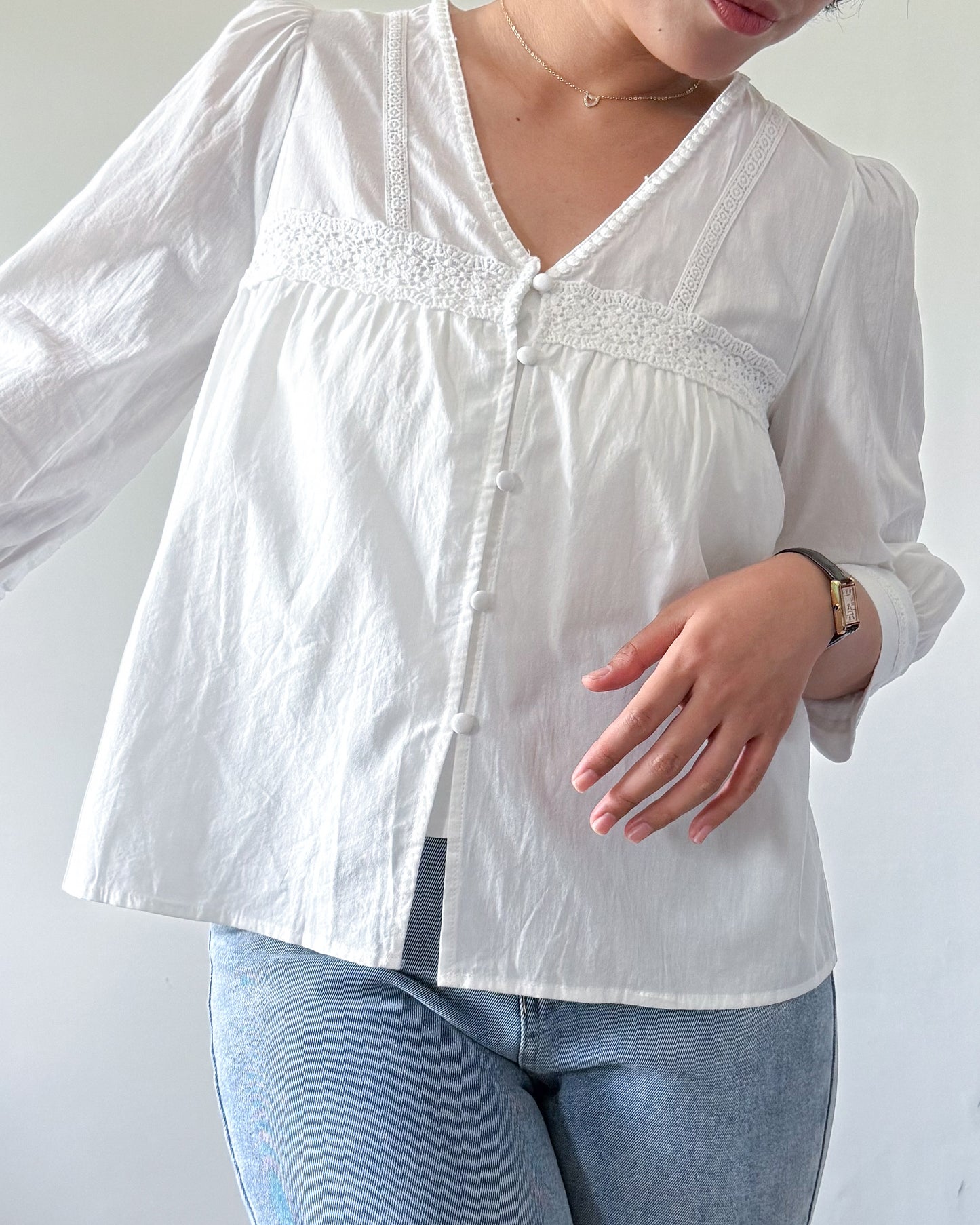 Melissa Boho Oversized Elbow Volume Sleeve Blouse