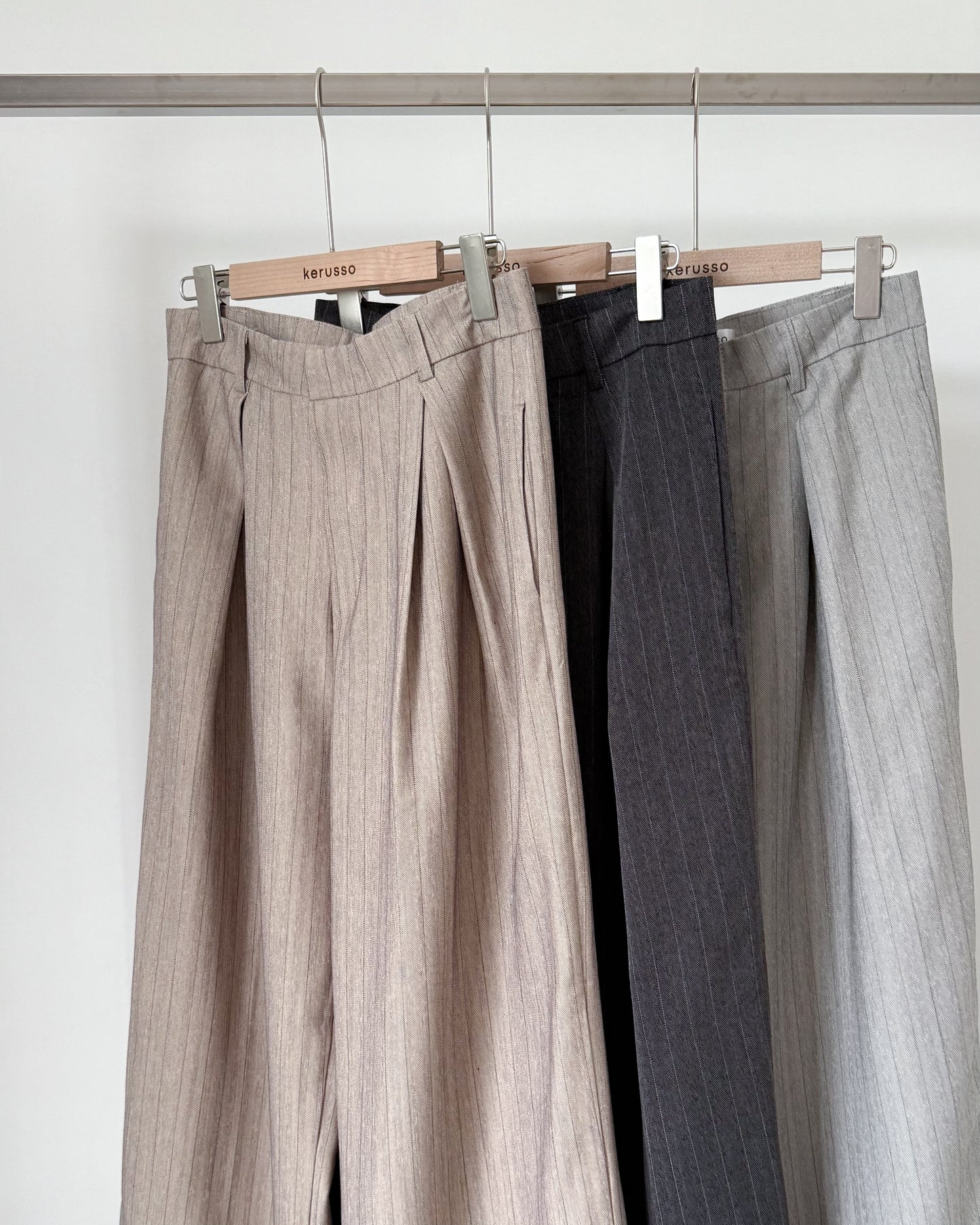 Nathalie Relaxed Melange Striped Trousers