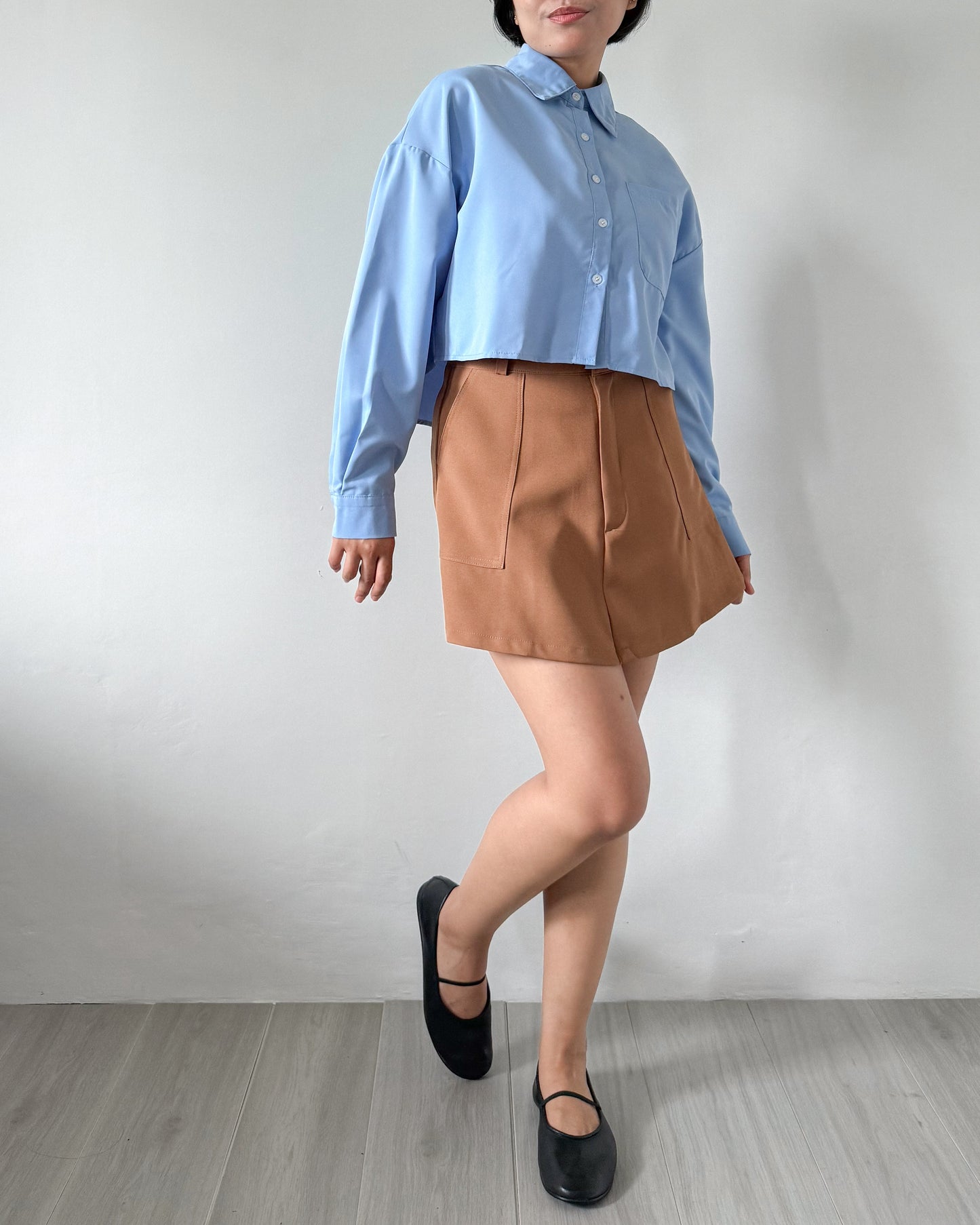 Ashley Premium Cotton Boxy Long Sleeve Shirt