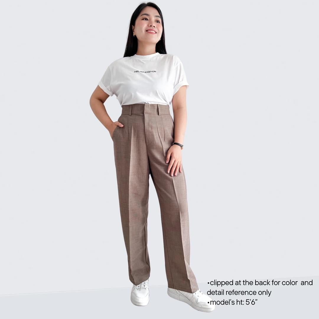 Isabela Linen Blend Straight Pants (Plus-size)