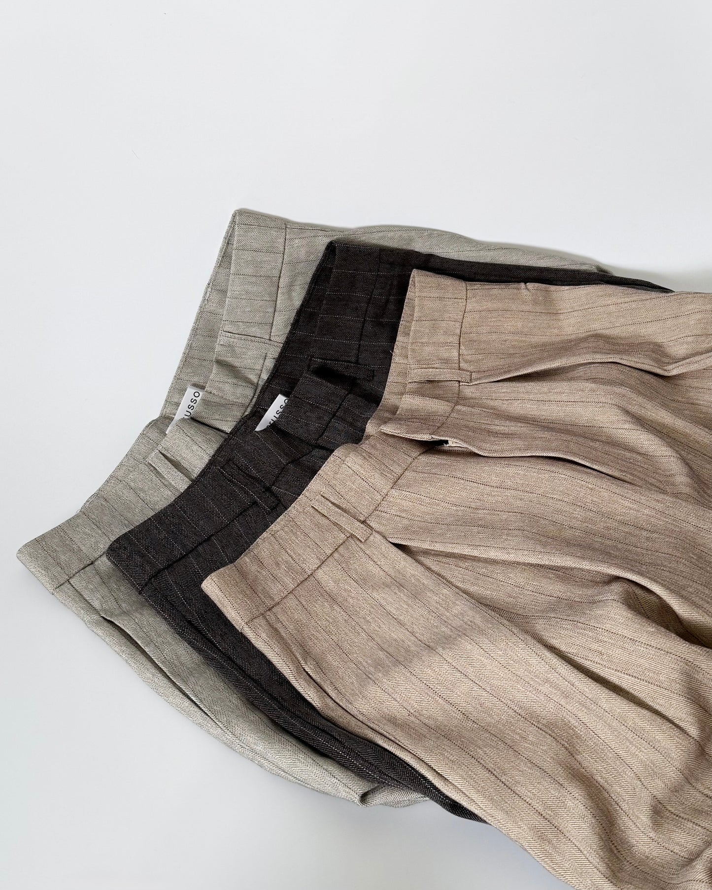 Nathalie Relaxed Melange Striped Trousers