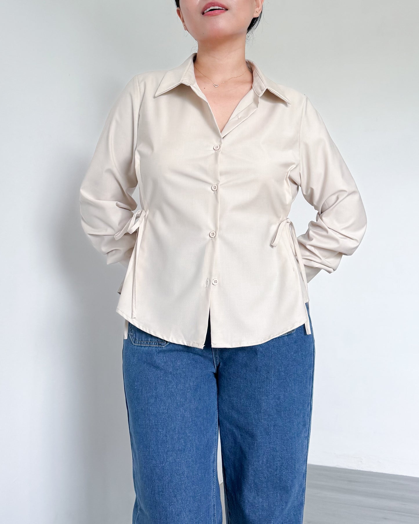 Bria Side-tie Long Sleeve Shirt