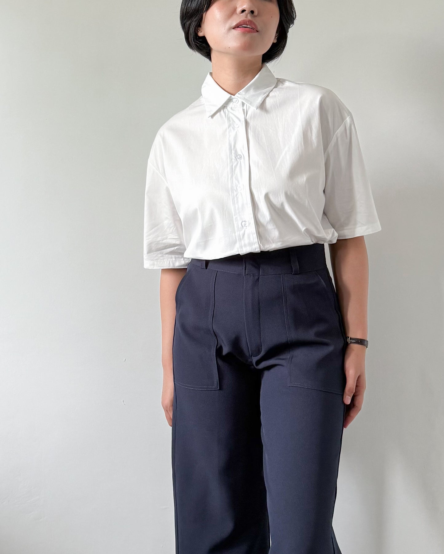 Lily Premium Cotton Short Sleeve Oversized Shirt