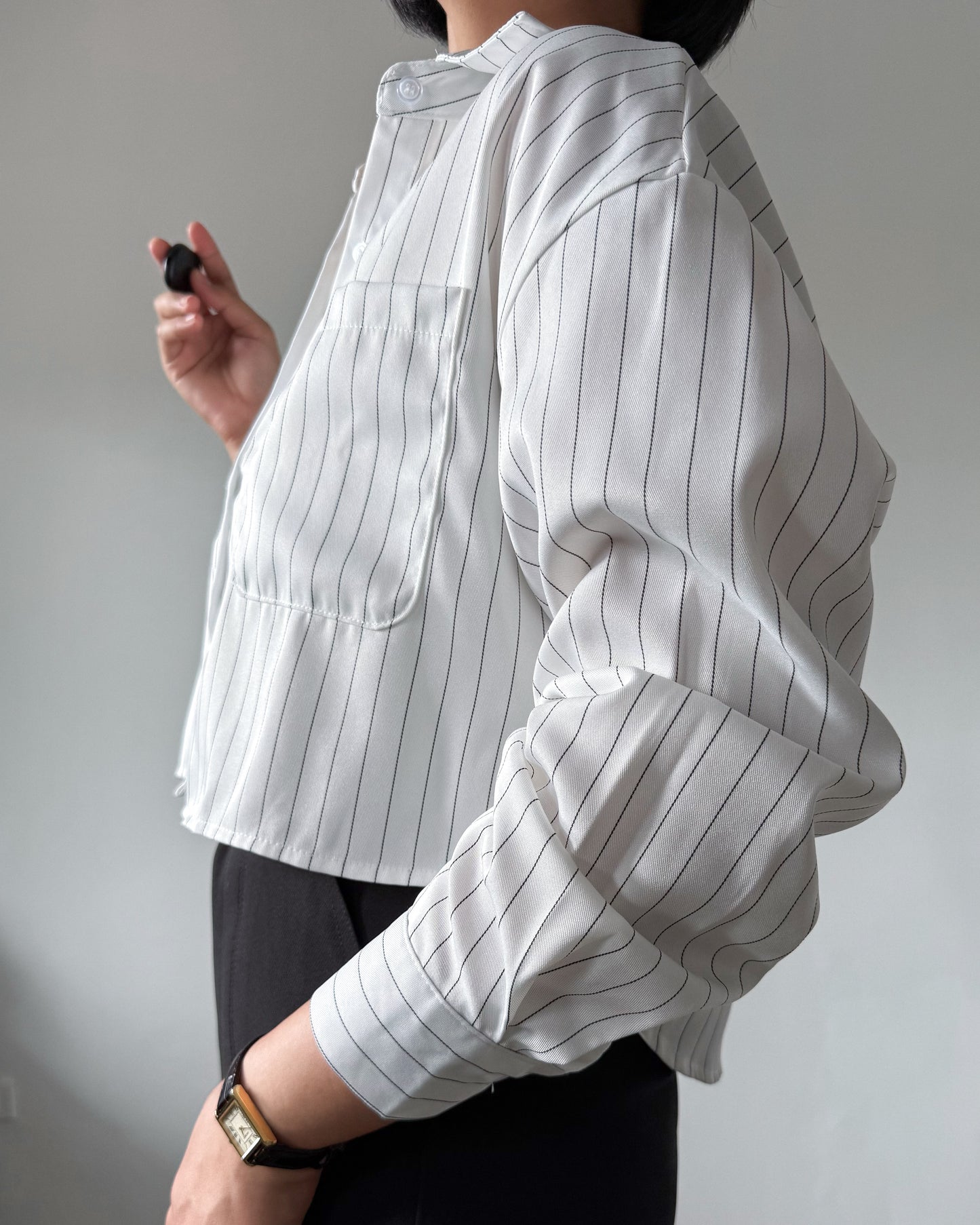 Ashley Premium Cotton Boxy Long Sleeve Shirt