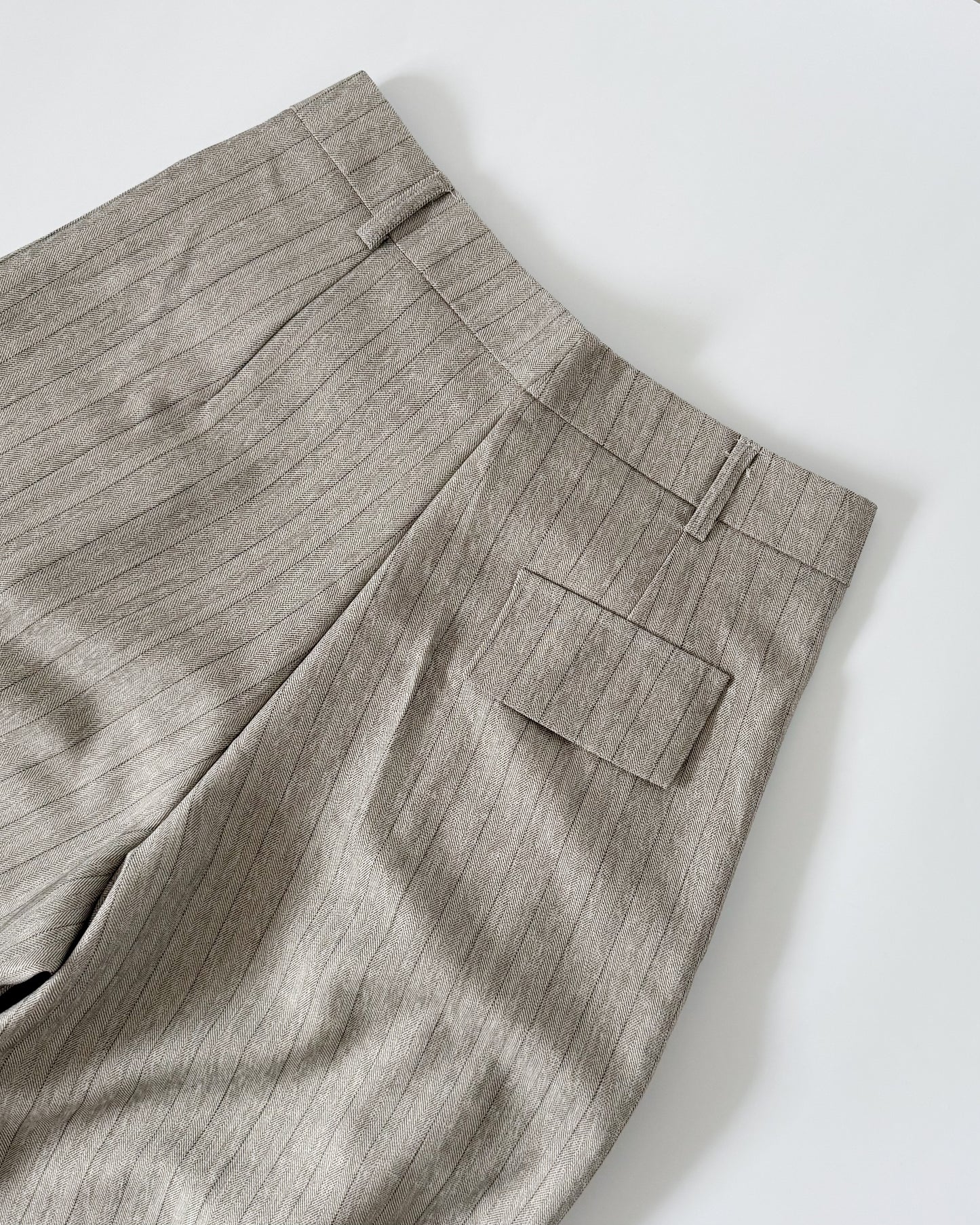 Nathalie Relaxed Melange Striped Trousers