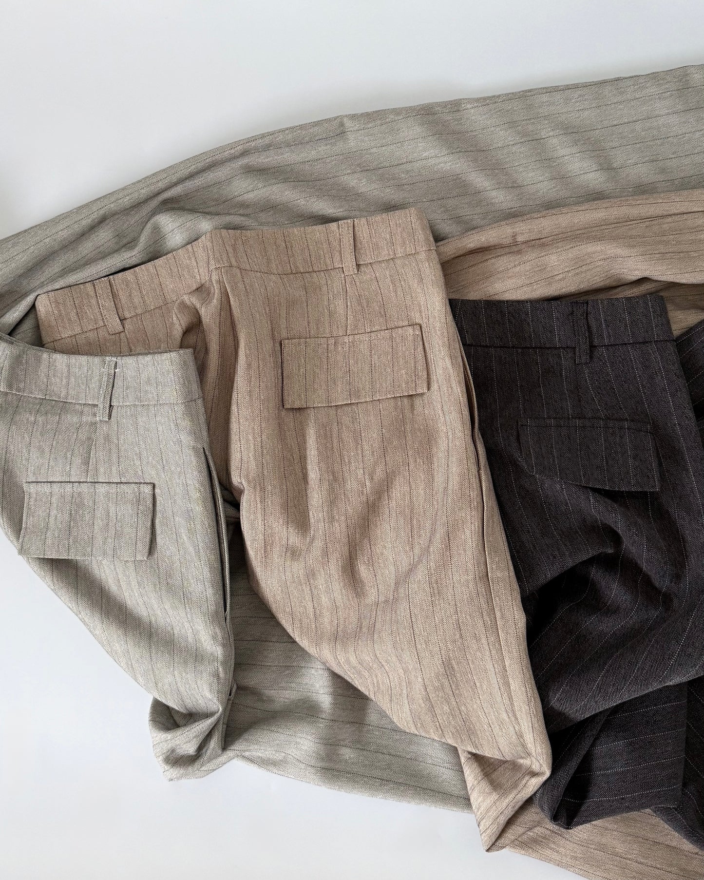 Nathalie Relaxed Melange Striped Trousers