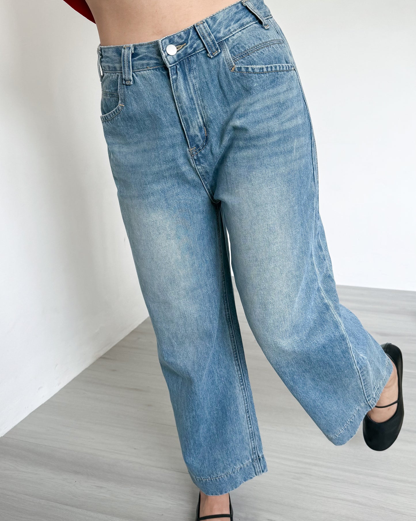 Cleo Cropped Wide-Straight Denim Jeans