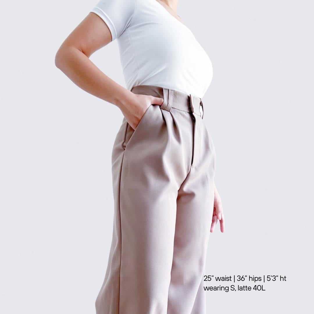 Penelope Pleated Straight Pants (Longer Length)