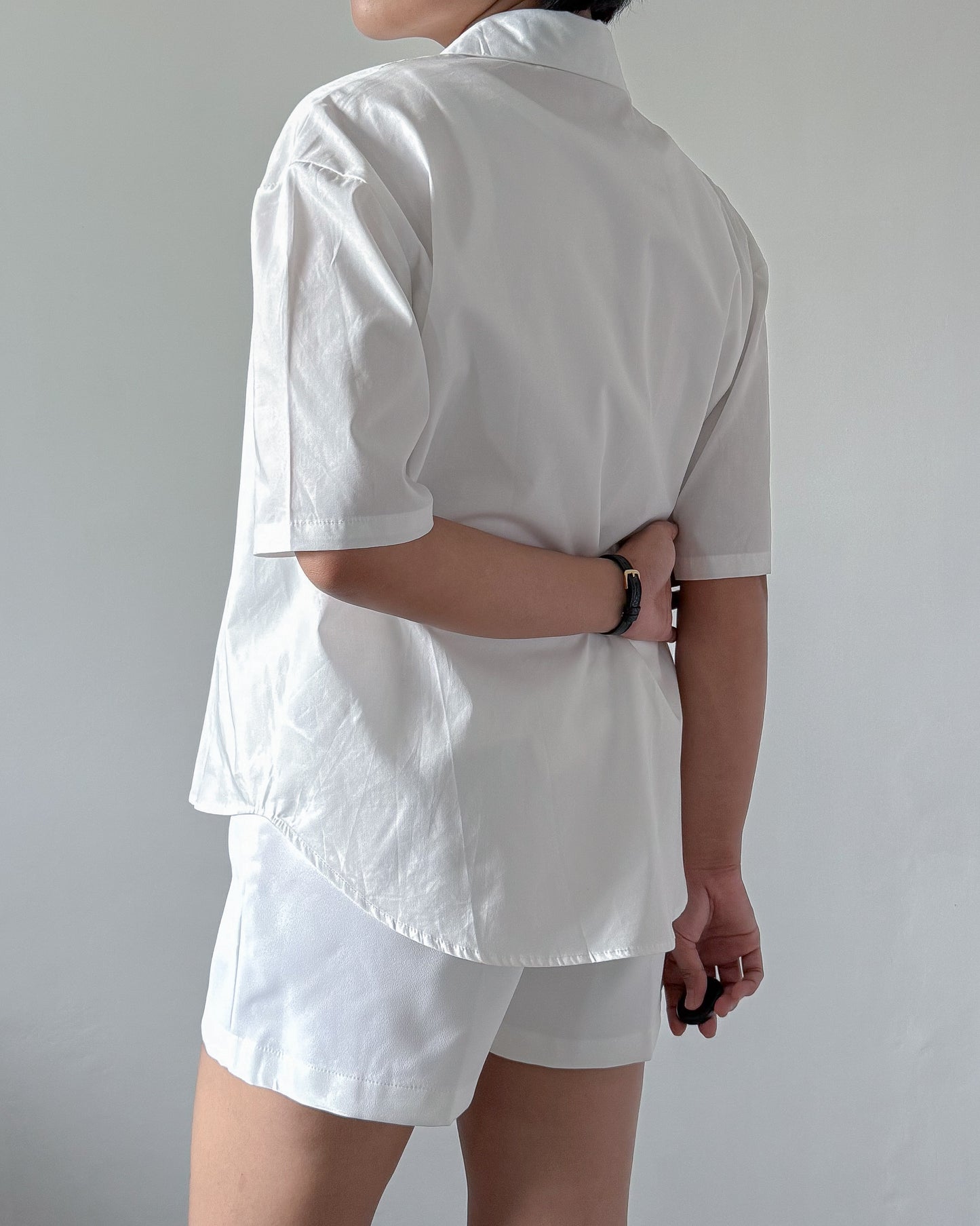 Lily Premium Cotton Short Sleeve Oversized Shirt