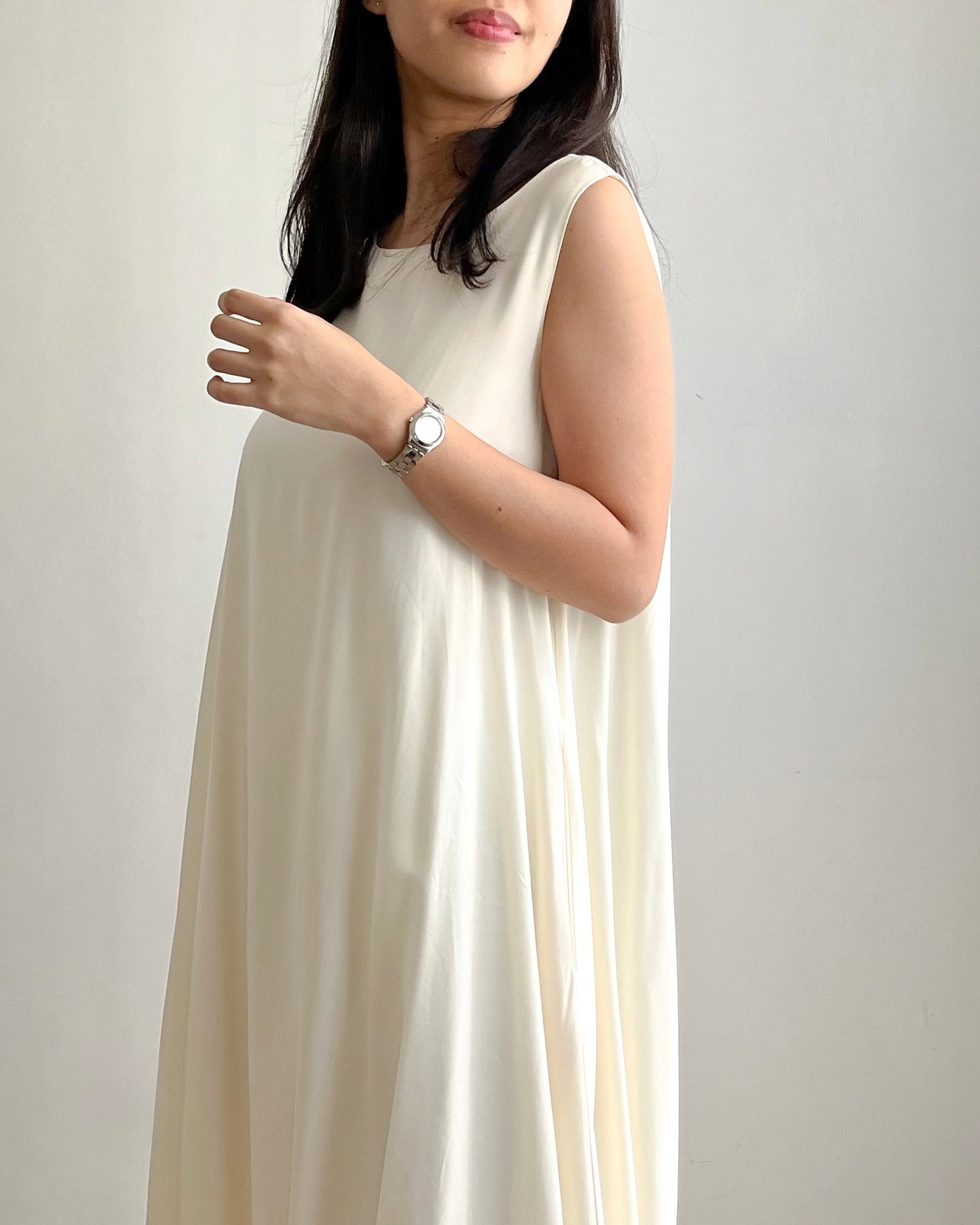 Aster Premium Bubble Hem Maxi Dress with Pockets