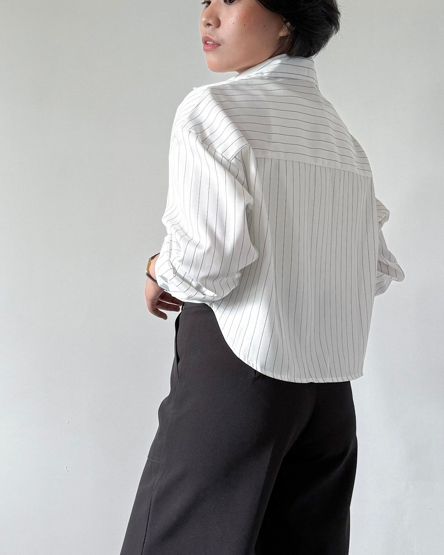 Ashley Premium Cotton Boxy Long Sleeve Shirt