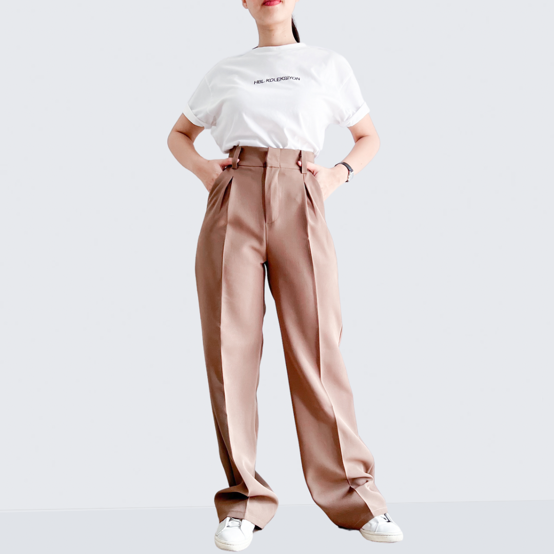 Cristina Pleated Straight Pants