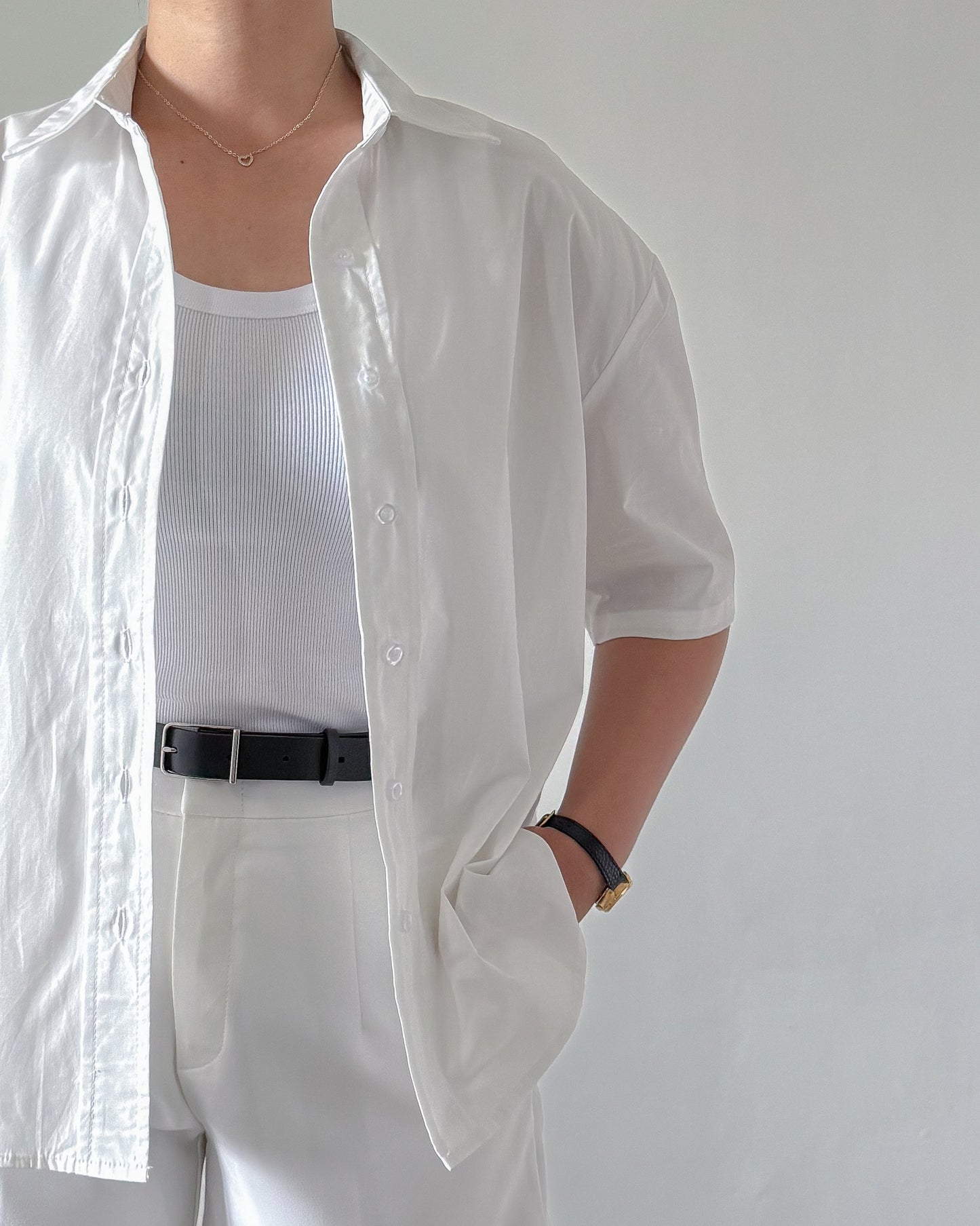 Lily Premium Cotton Short Sleeve Oversized Shirt