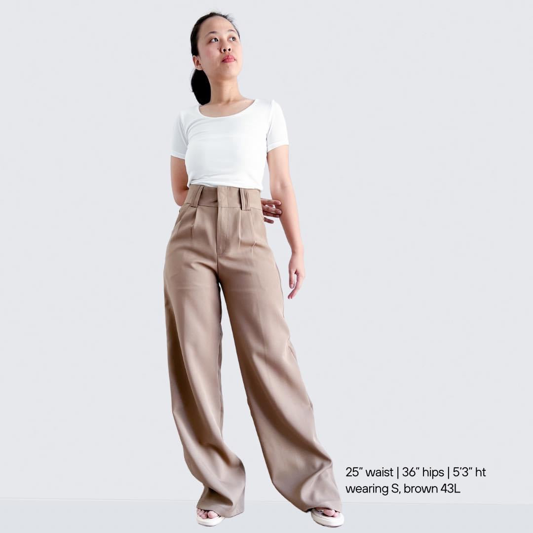 Penelope Pleated Straight Pants (Longer Length)
