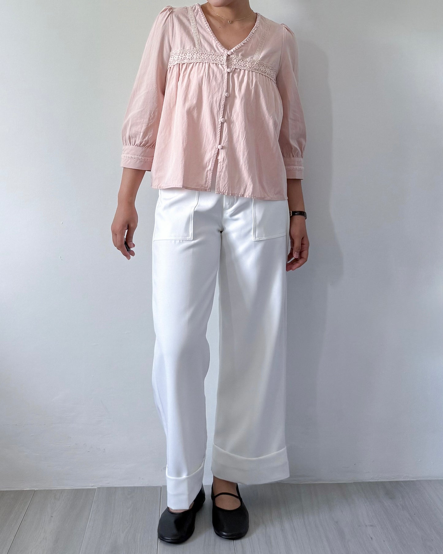 Melissa Boho Oversized Elbow Volume Sleeve Blouse