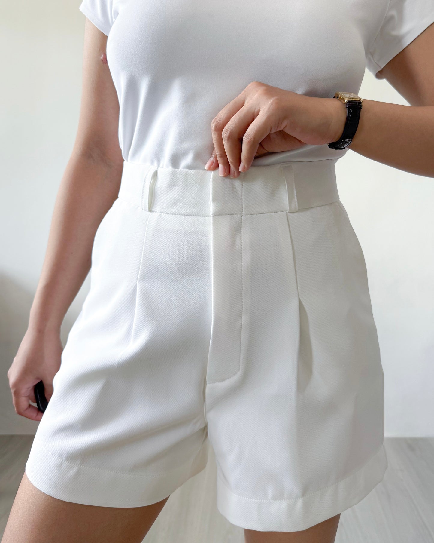 Willow Premium Cotton Twill Wide-Leg Trouser Shorts
