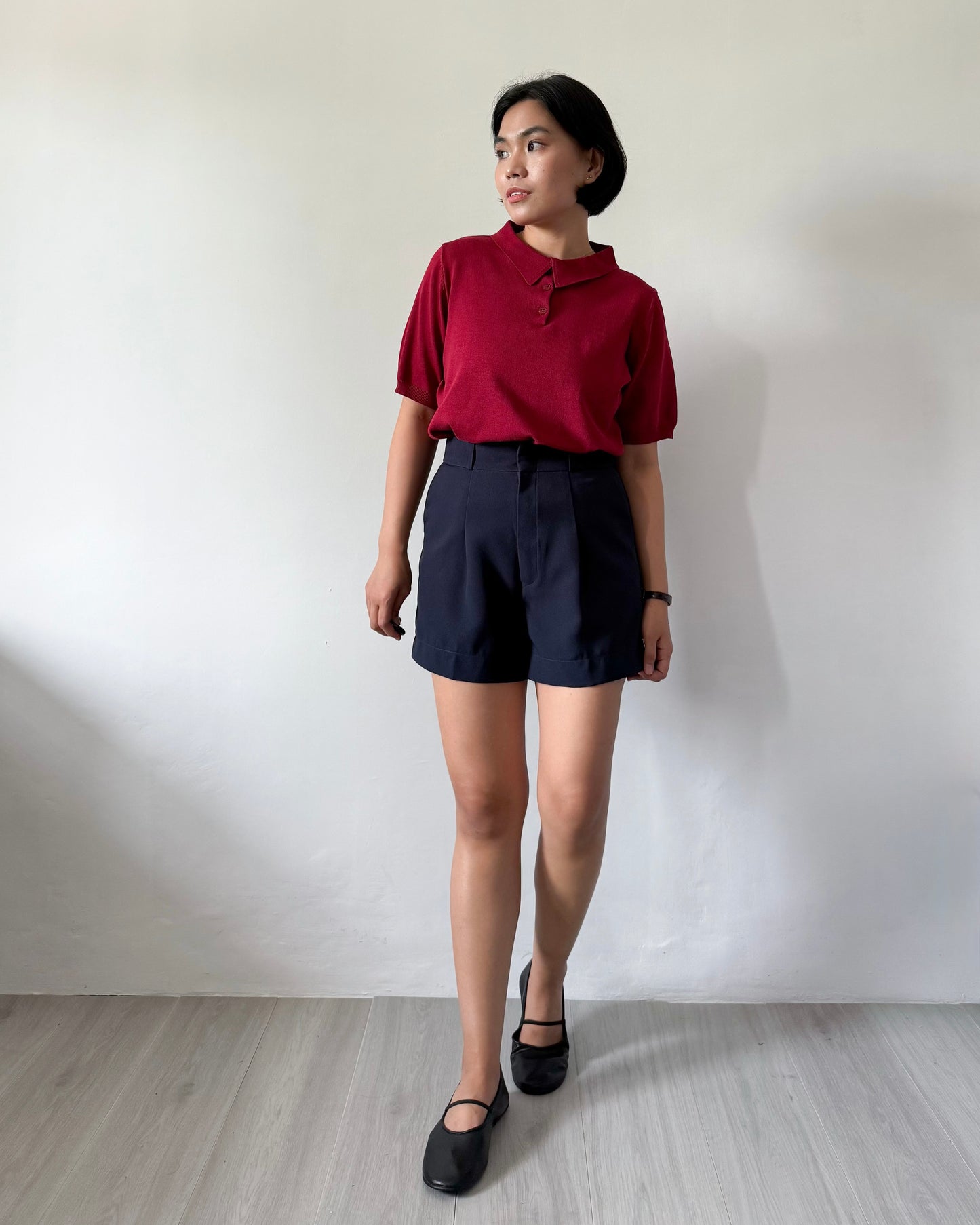Juana Jersey Knit Banded Sleeve Polo Shirt