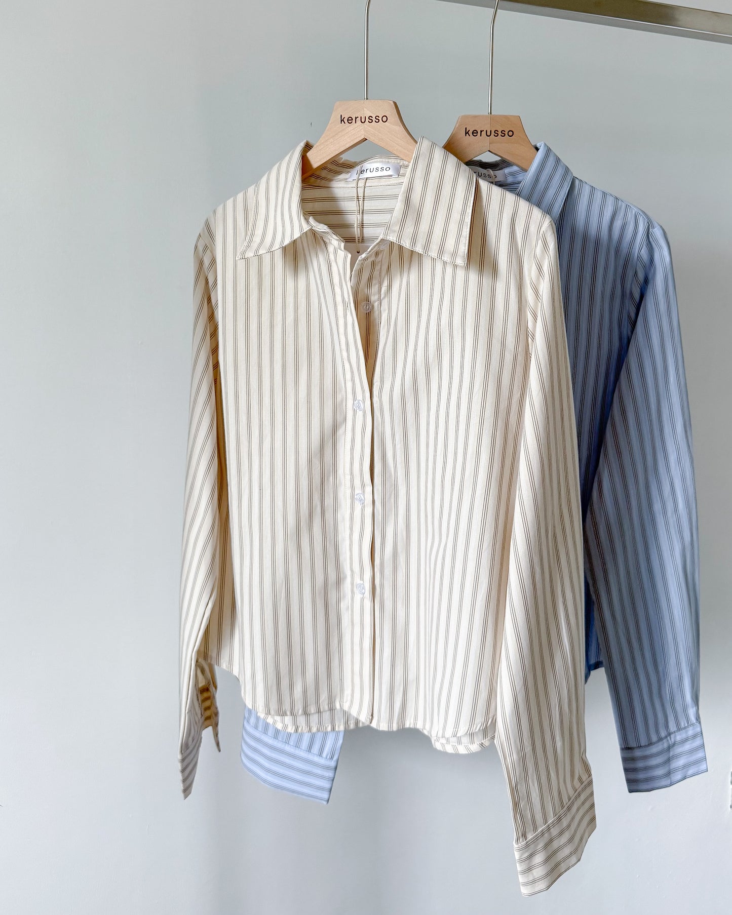 Esther Premium Cotton Striped Tailored Long Sleeve Shirt