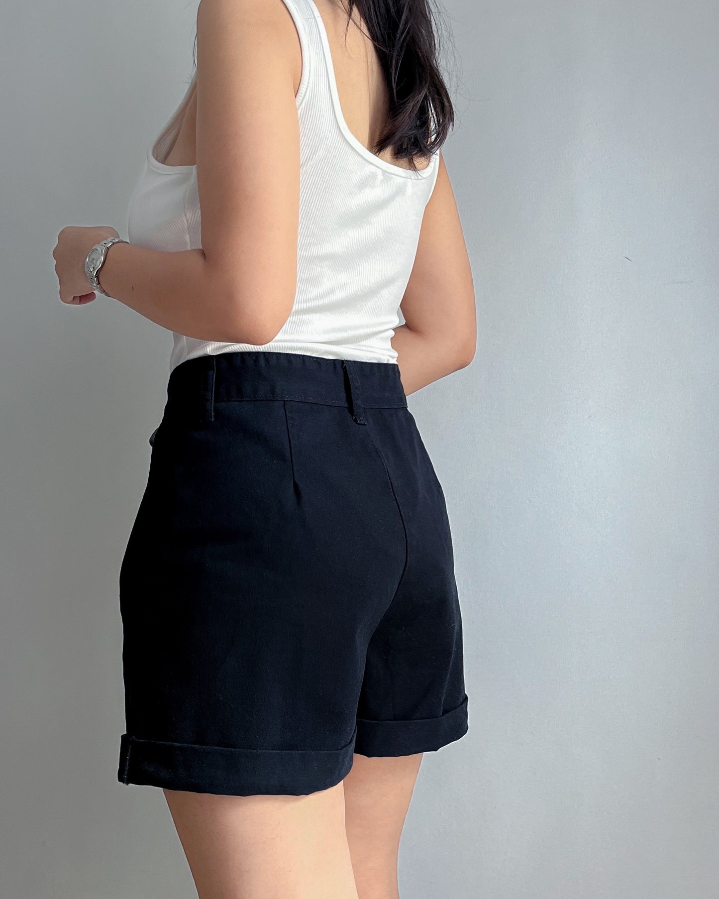 Cora Folded Hem Denim Shorts