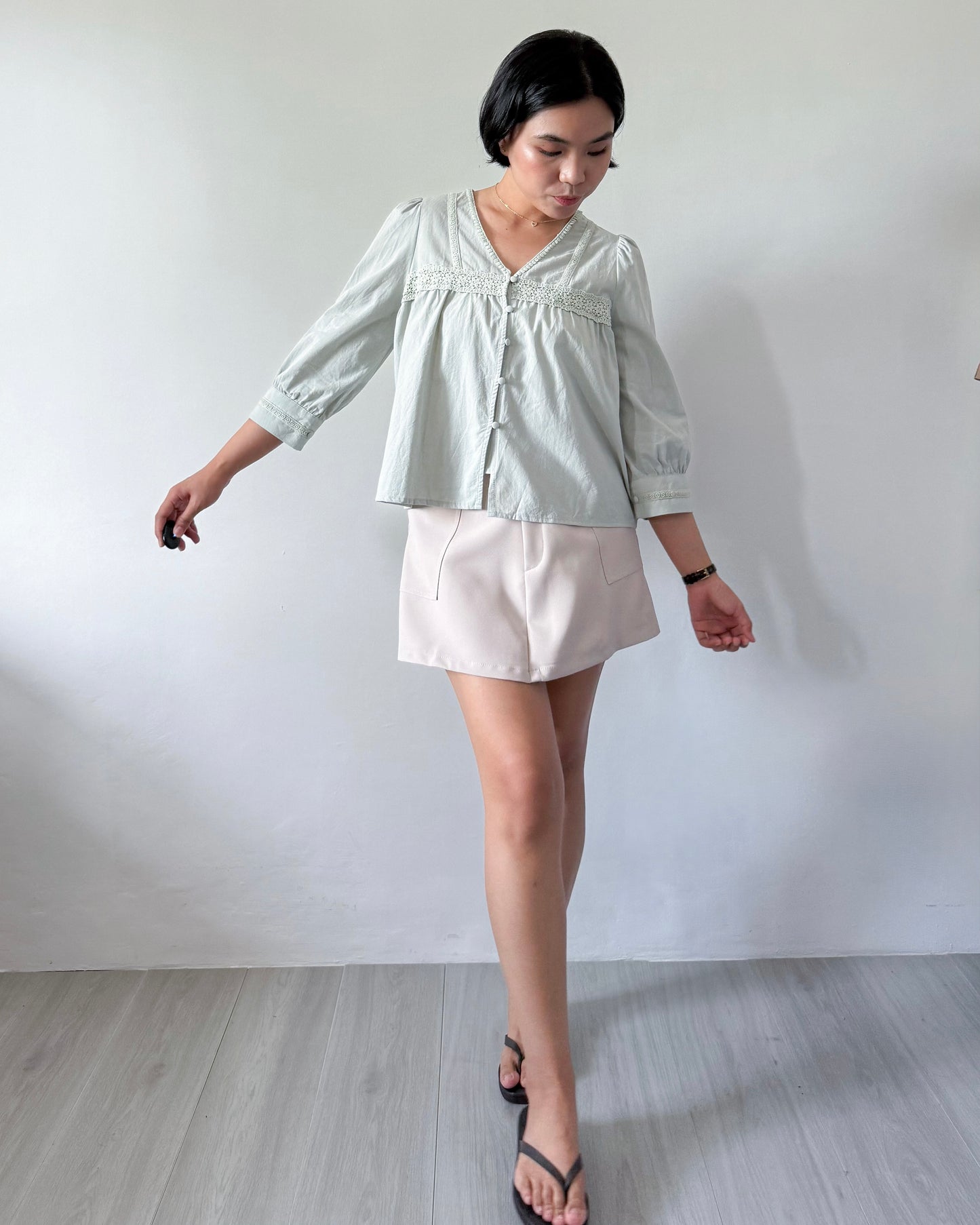 Melissa Boho Oversized Elbow Volume Sleeve Blouse