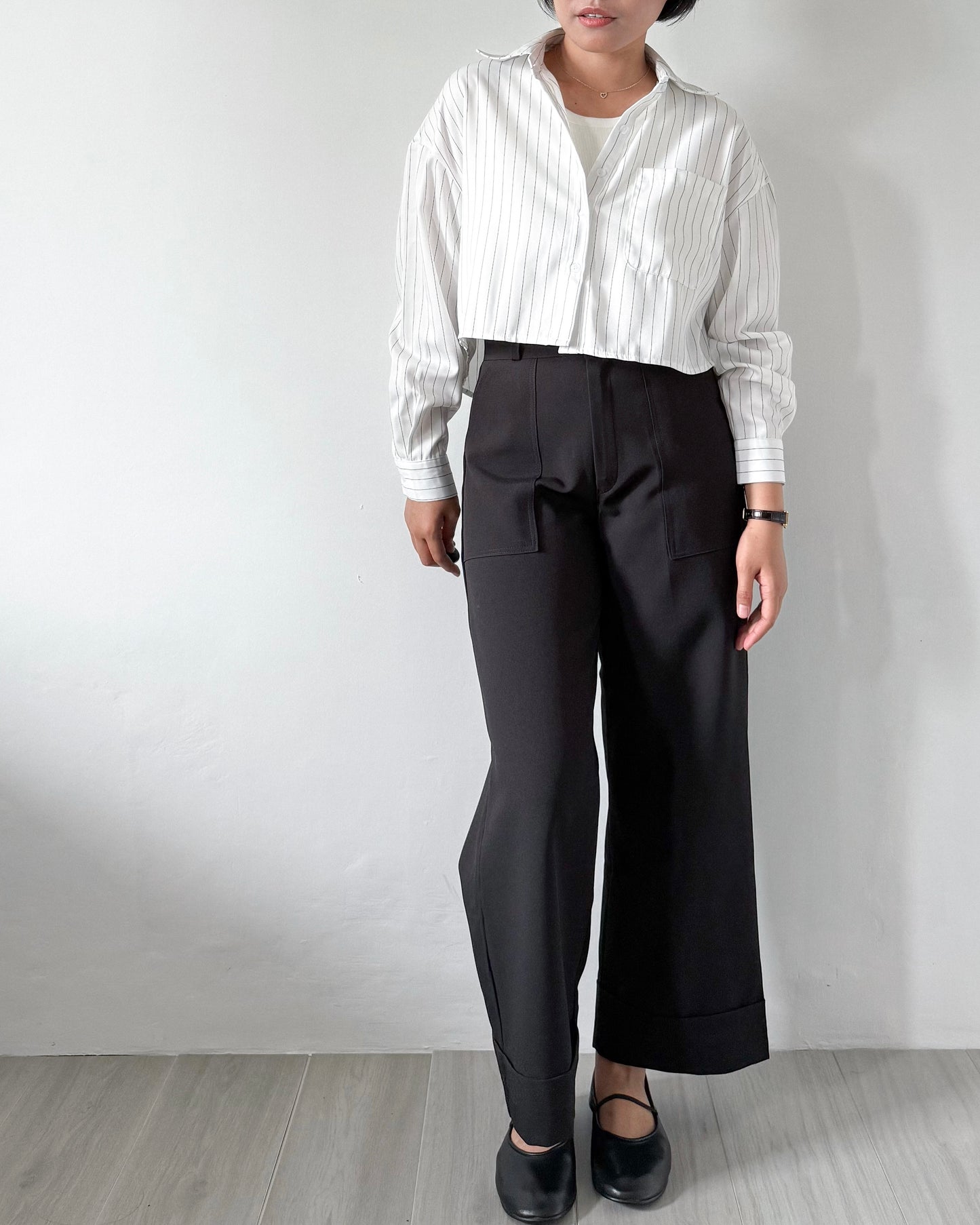 Ashley Premium Cotton Boxy Long Sleeve Shirt