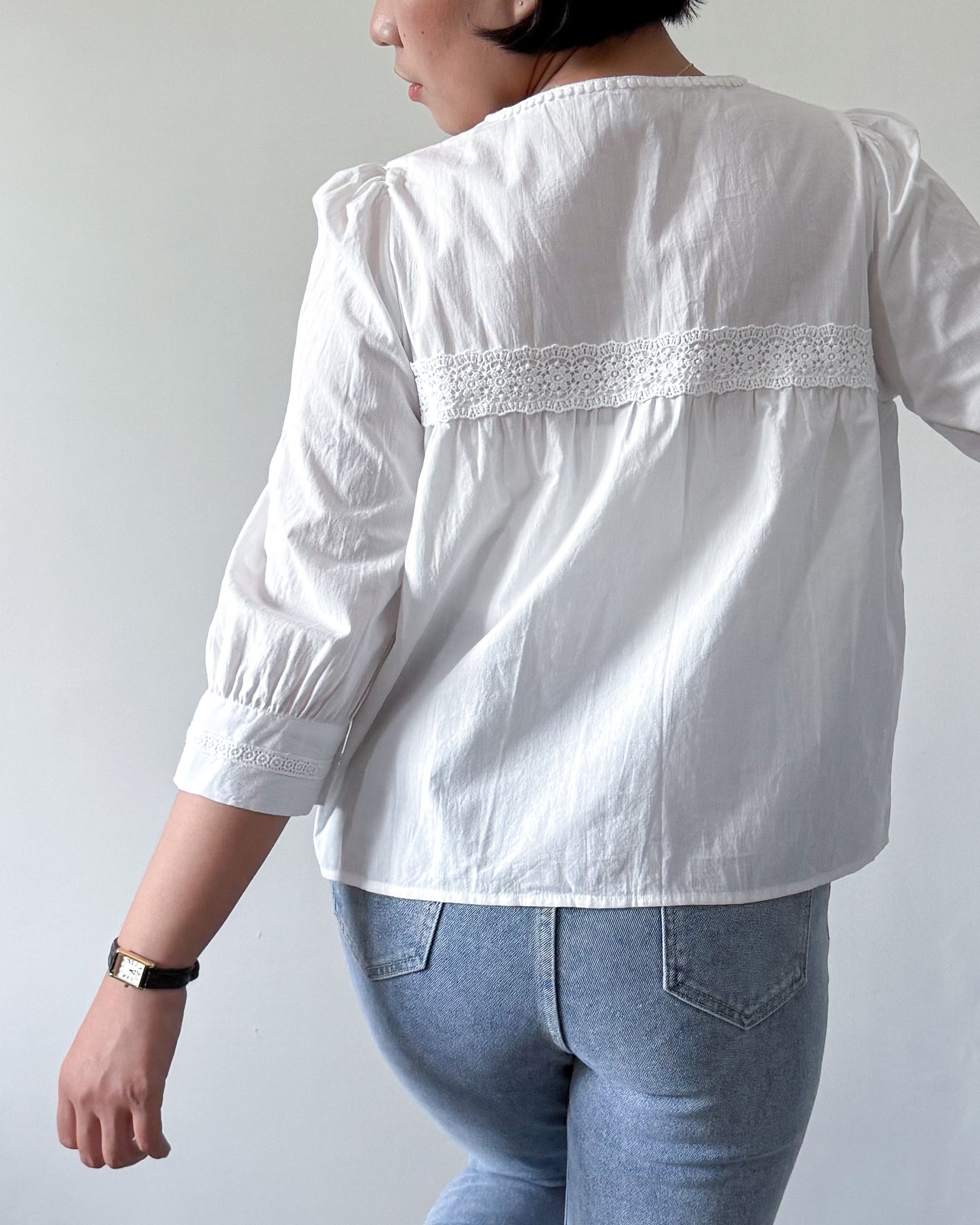 Melissa Boho Oversized Elbow Volume Sleeve Blouse