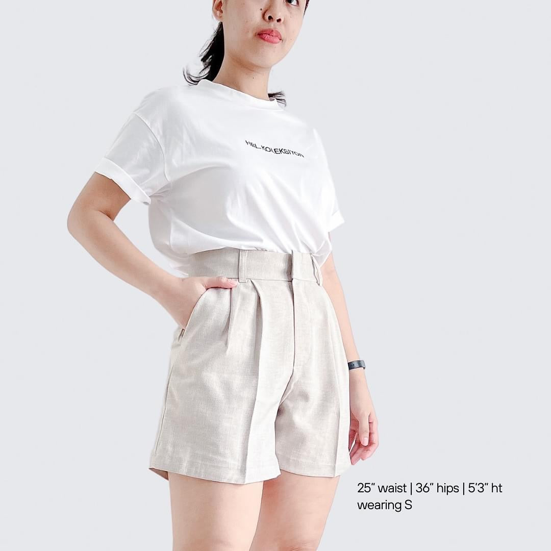 Ellie Linen Blend Pleated Shorts