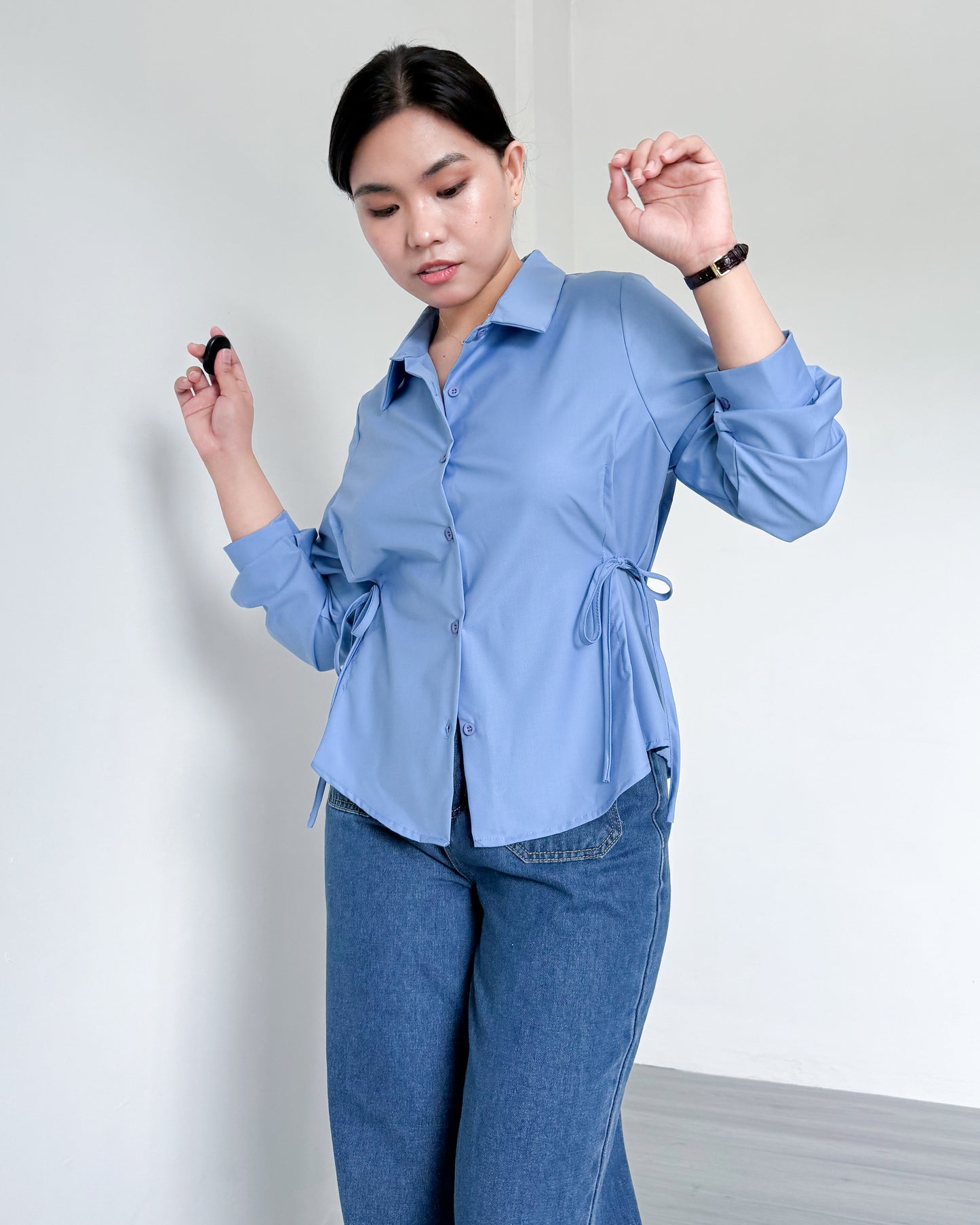 Bria Side-tie Long Sleeve Shirt