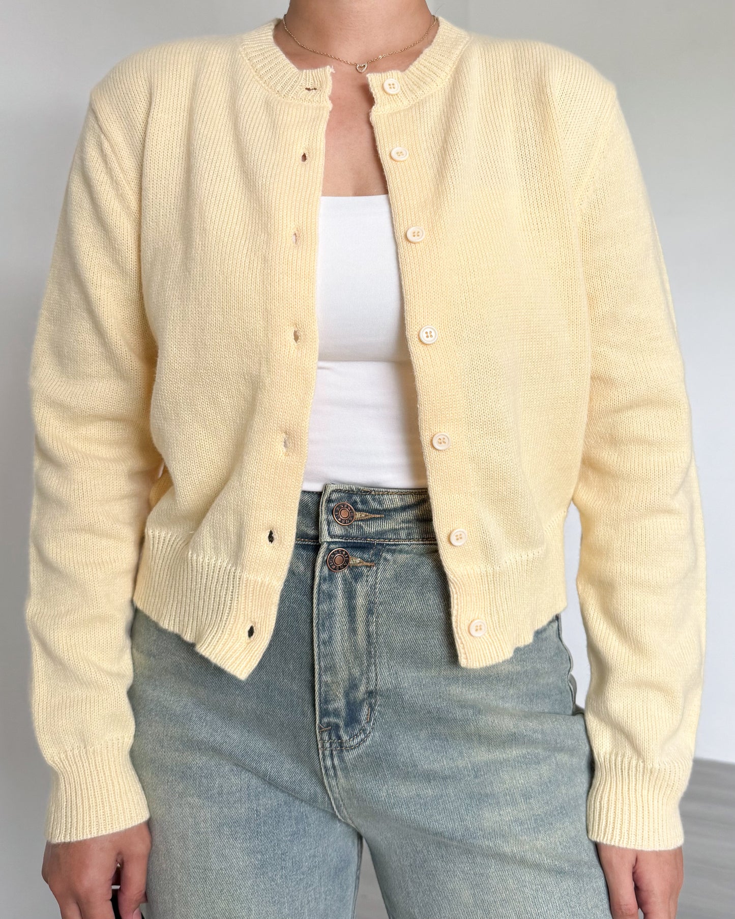 Daisy Boxy Cropped Knit Cardigan