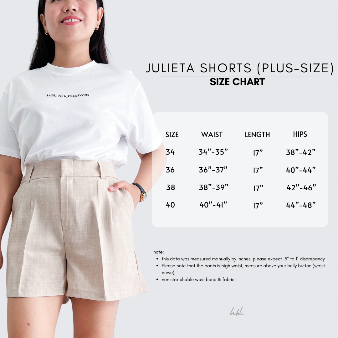 Julieta Linen Blend Pleated Shorts (Plus-size)