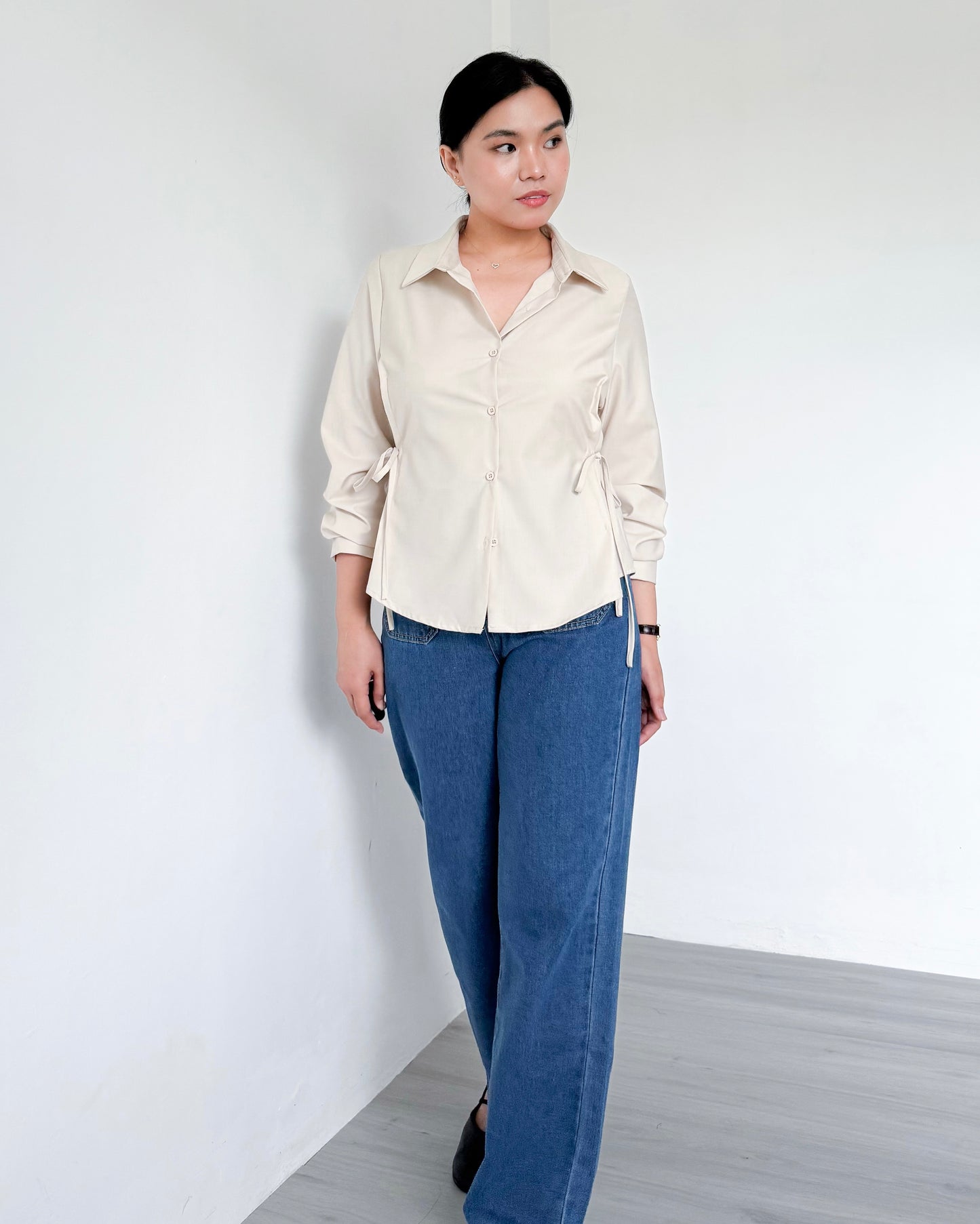 Bria Side-tie Long Sleeve Shirt