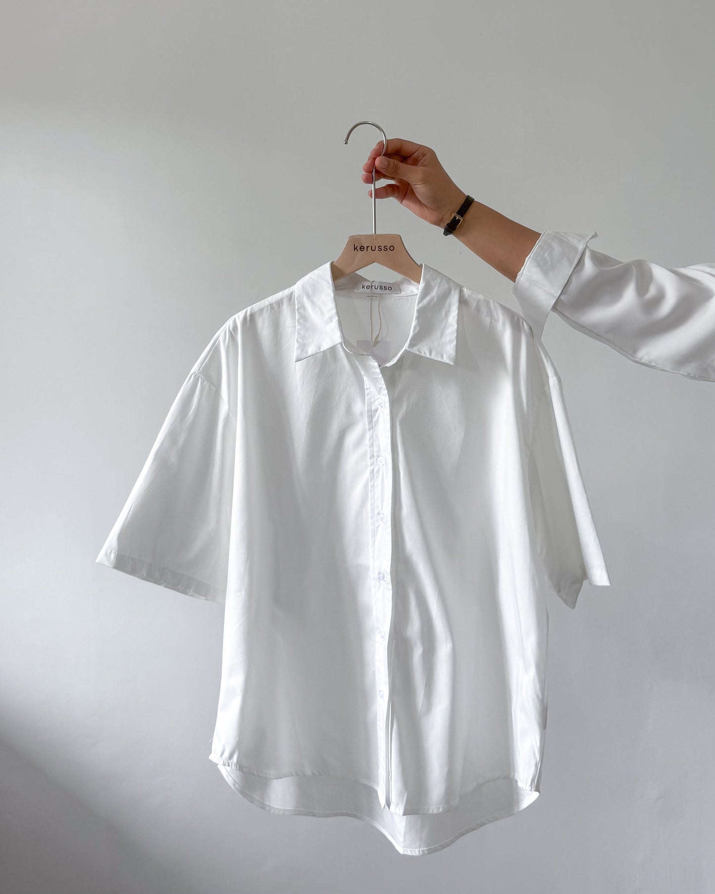 Lily Premium Cotton Short Sleeve Oversized Shirt