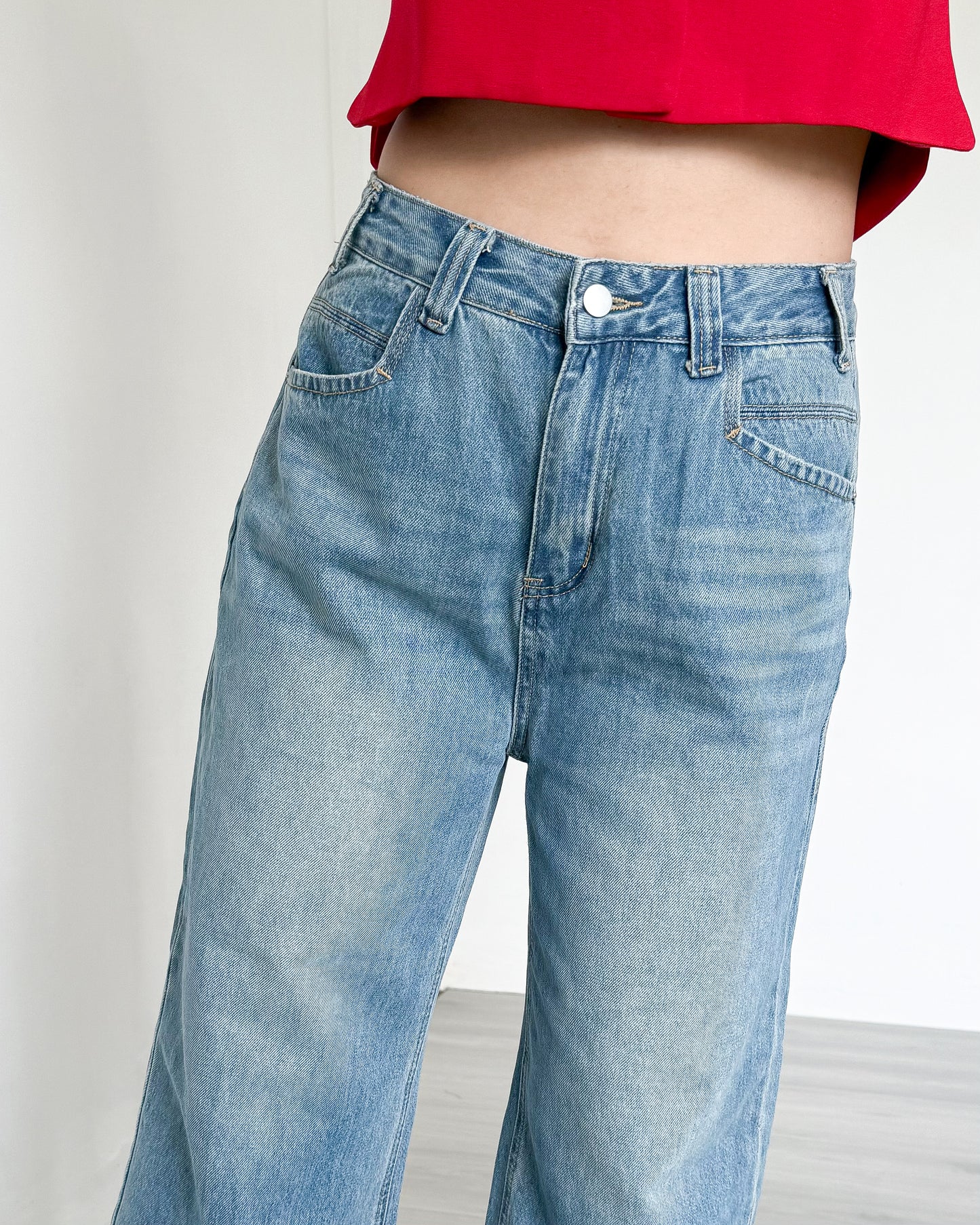 Cleo Cropped Wide-Straight Denim Jeans