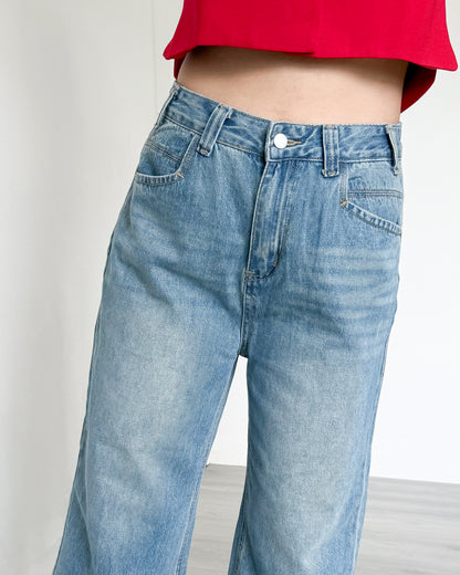 Cleo Cropped Wide-Straight Denim Jeans
