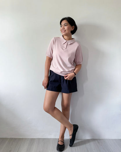 Juana Jersey Knit Banded Sleeve Polo Shirt