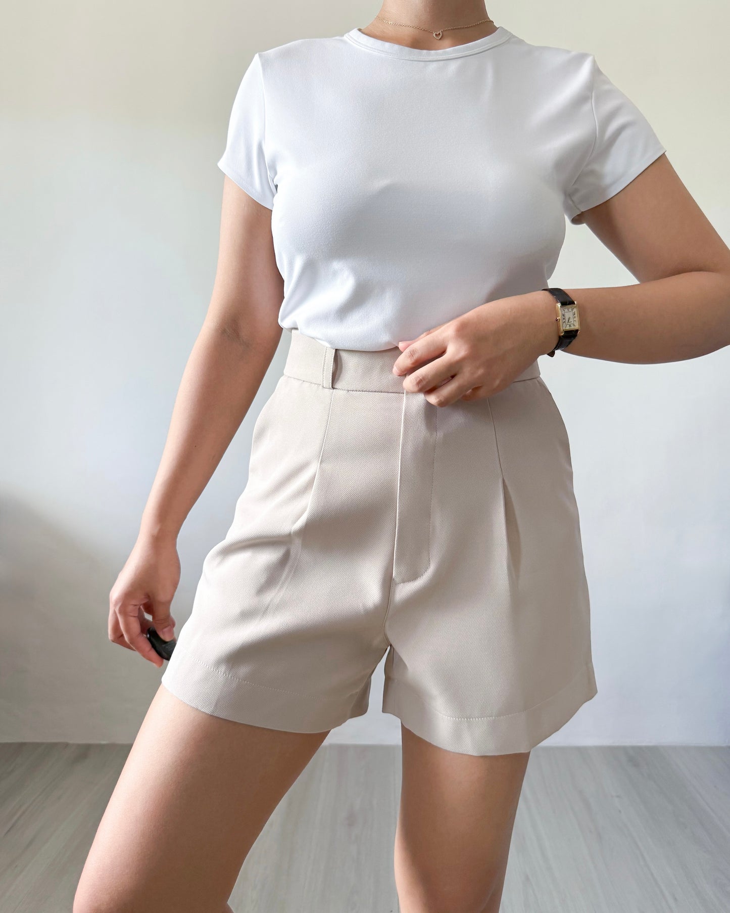 Willow Premium Cotton Twill Wide-Leg Trouser Shorts
