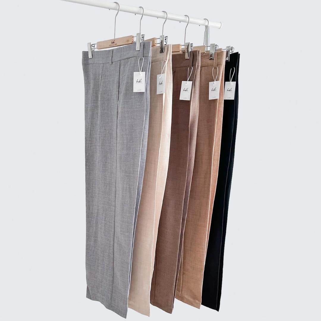 Isabela Linen Blend Straight Pants (Plus-size)