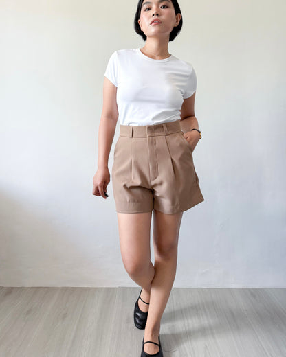 Willow Premium Cotton Twill Wide-Leg Trouser Shorts