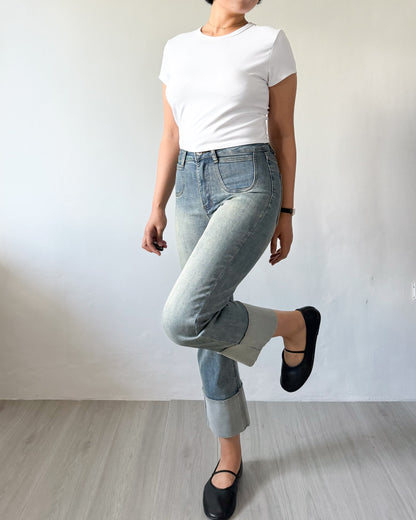 Fatima Fitted Fixed Cuff Cropped Jeans