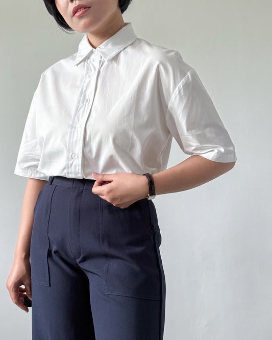 Lily Premium Cotton Short Sleeve Oversized Shirt