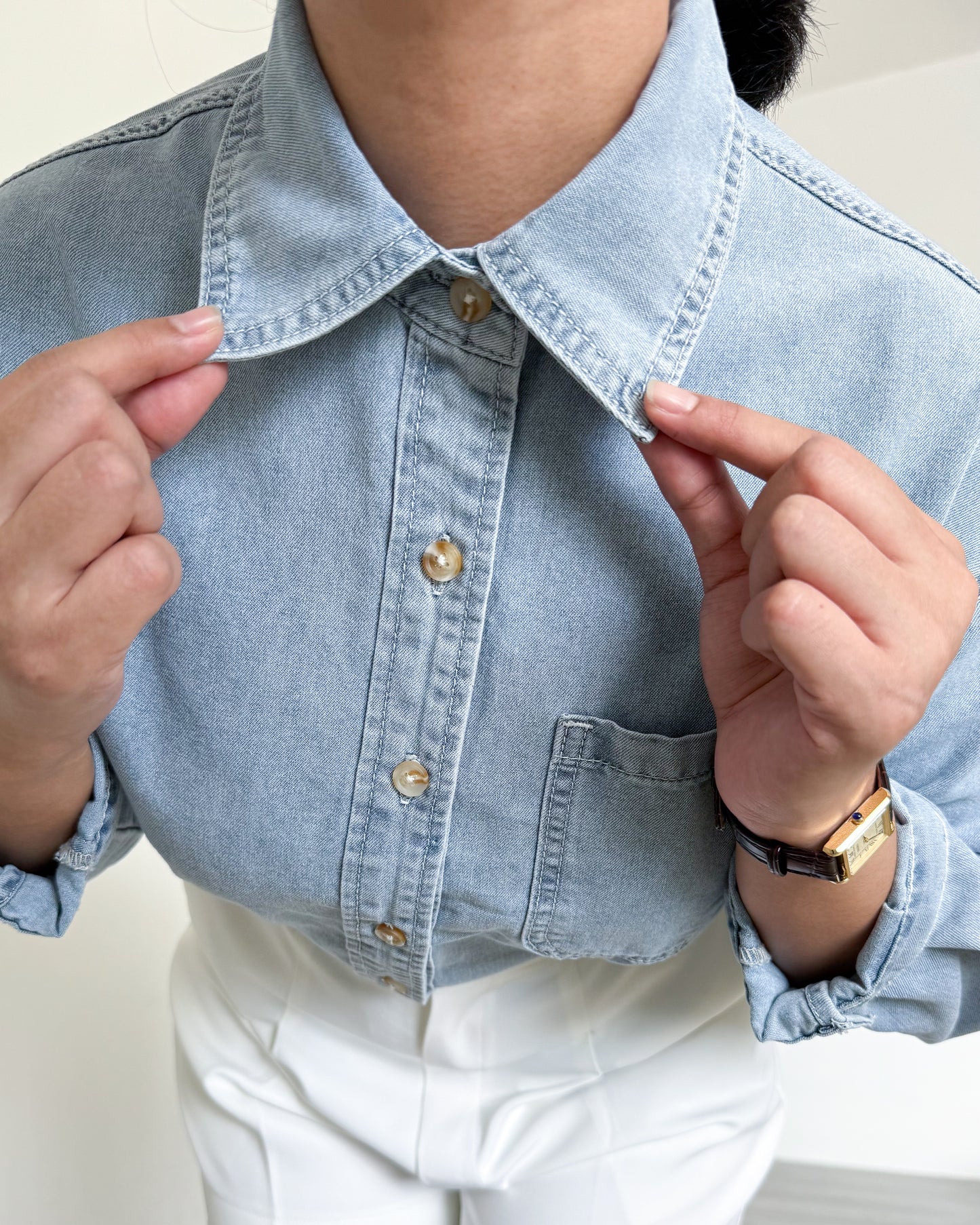 Crissa Relaxed Button-down Denim Shirt