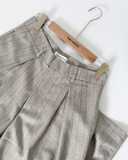 Nathalie Relaxed Melange Striped Trousers