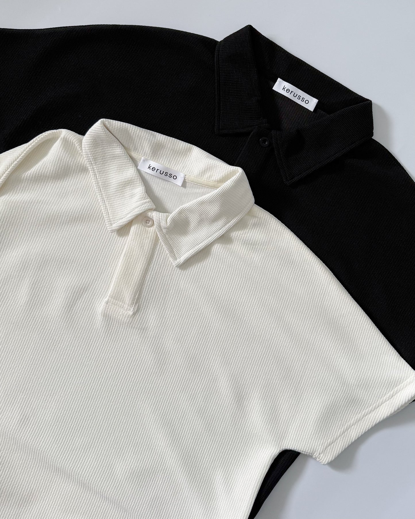 Amaia Interlock Knit Batwing Sleeve Polo Shirt