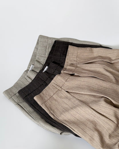 Nathalie Relaxed Melange Striped Trousers