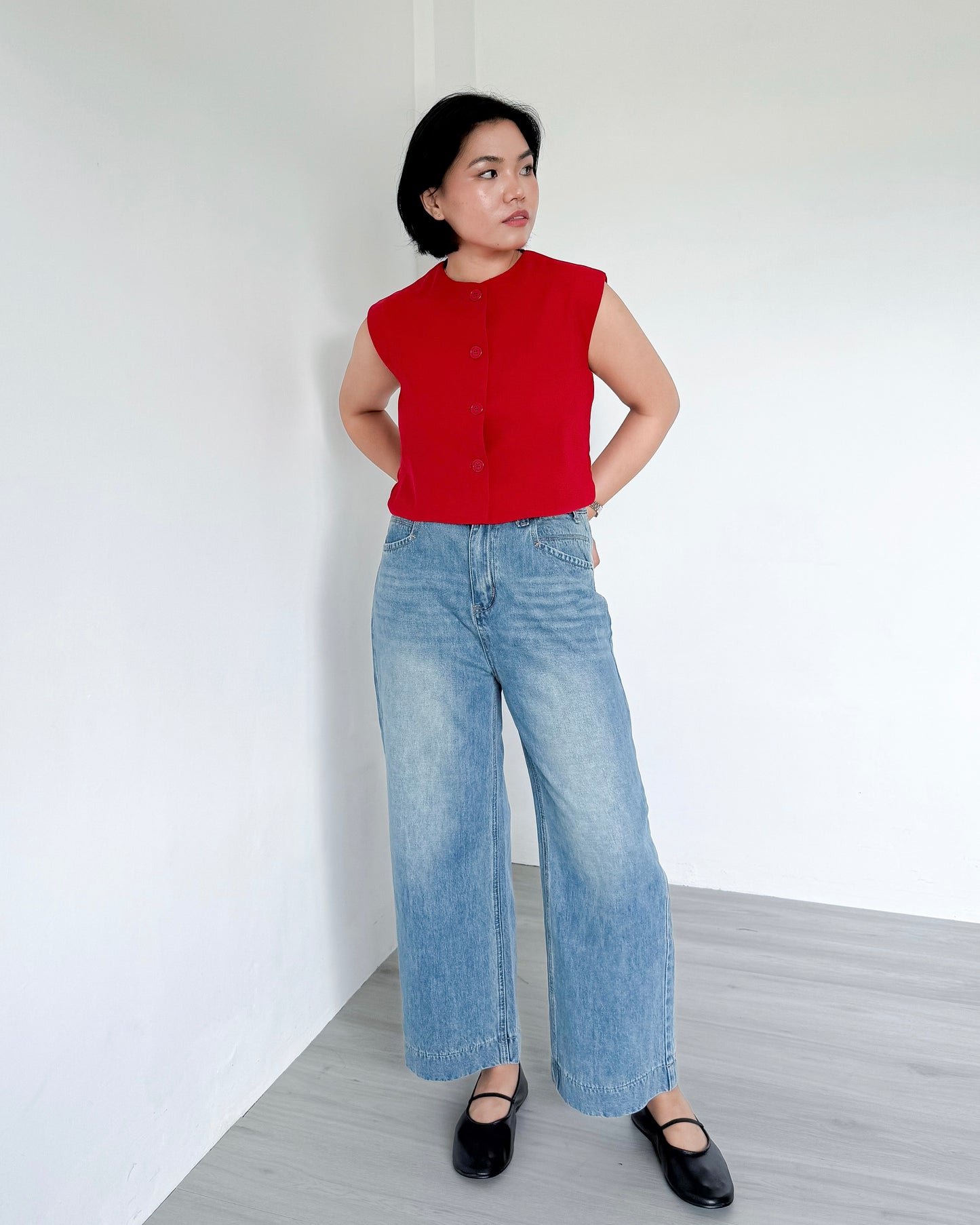 Cleo Cropped Wide-Straight Denim Jeans