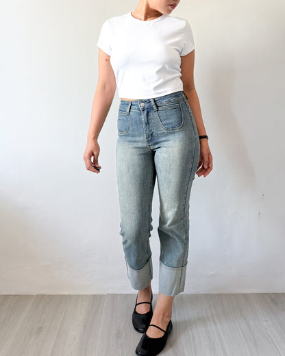 Fatima Fitted Fixed Cuff Cropped Jeans