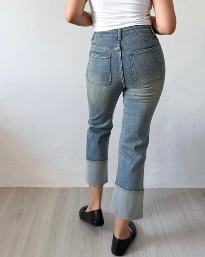 Fatima Fitted Fixed Cuff Cropped Jeans